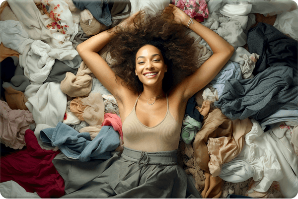 Picking up laundry bag