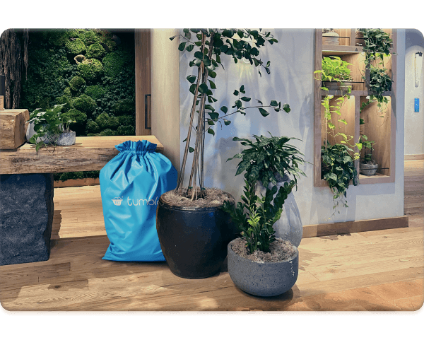 Picking up laundry bag